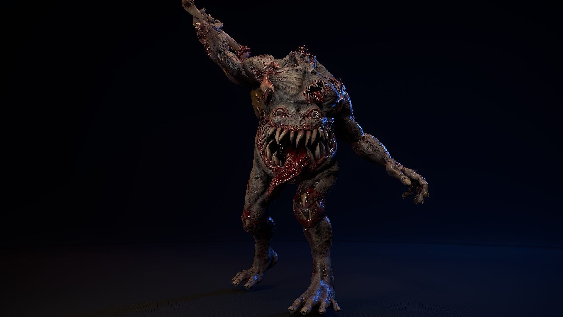Mutant monster 3 Low-poly 3D model_8