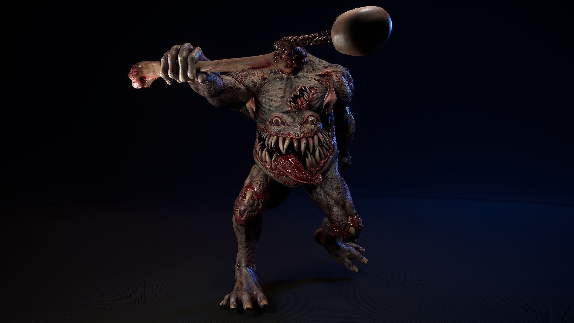 Mutant monster 3 Low-poly 3D model_7