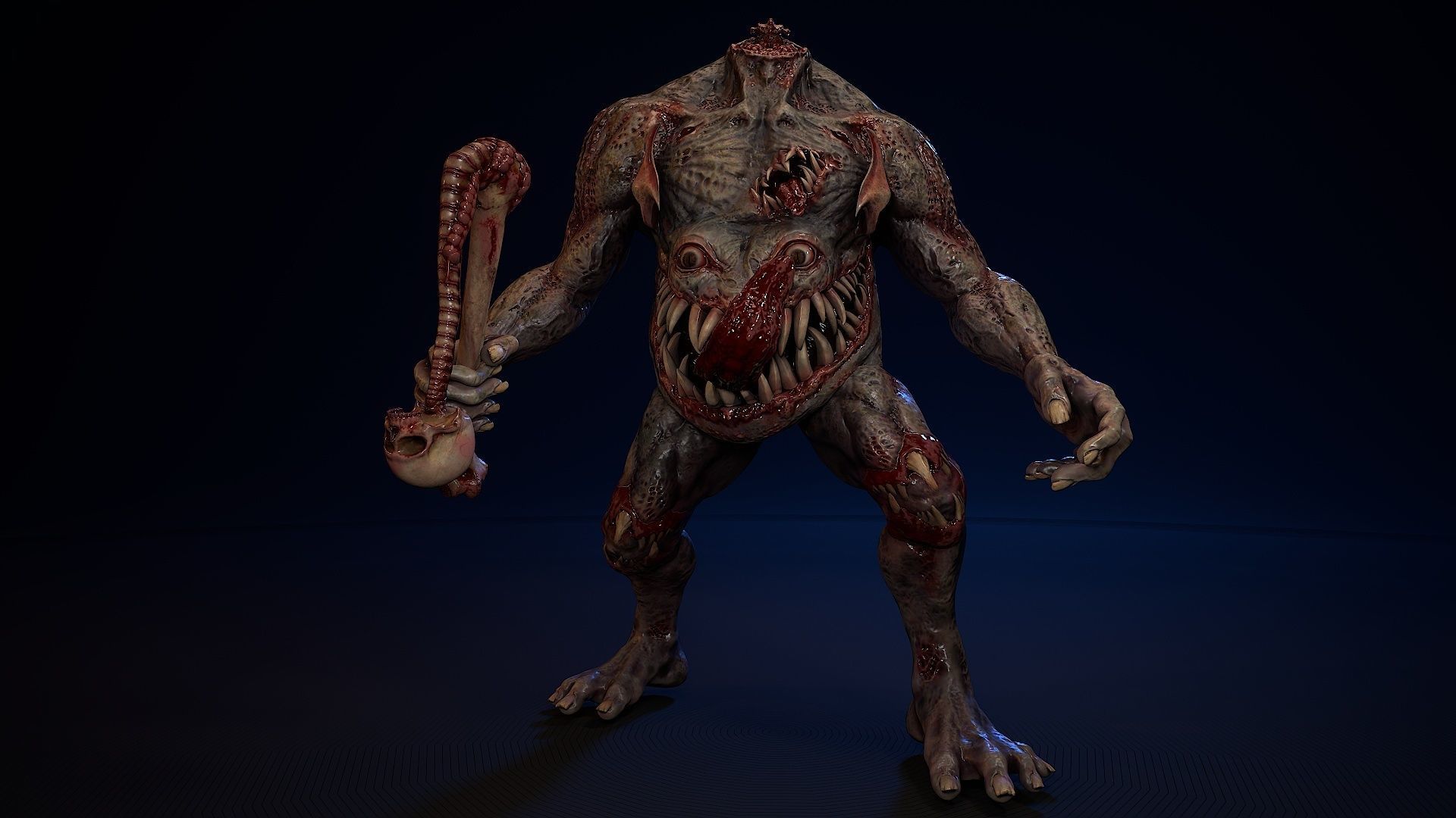 Mutant monster 3 Low-poly 3D model_10