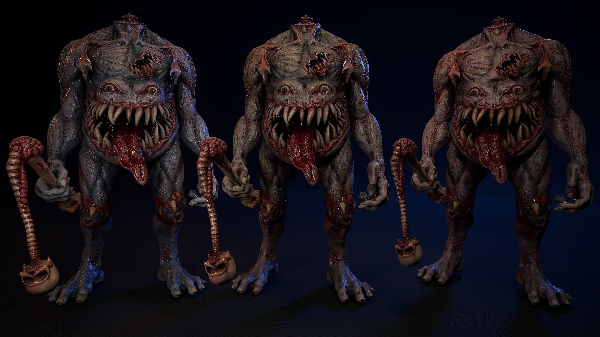 Mutant monster 3 Low-poly 3D model_11