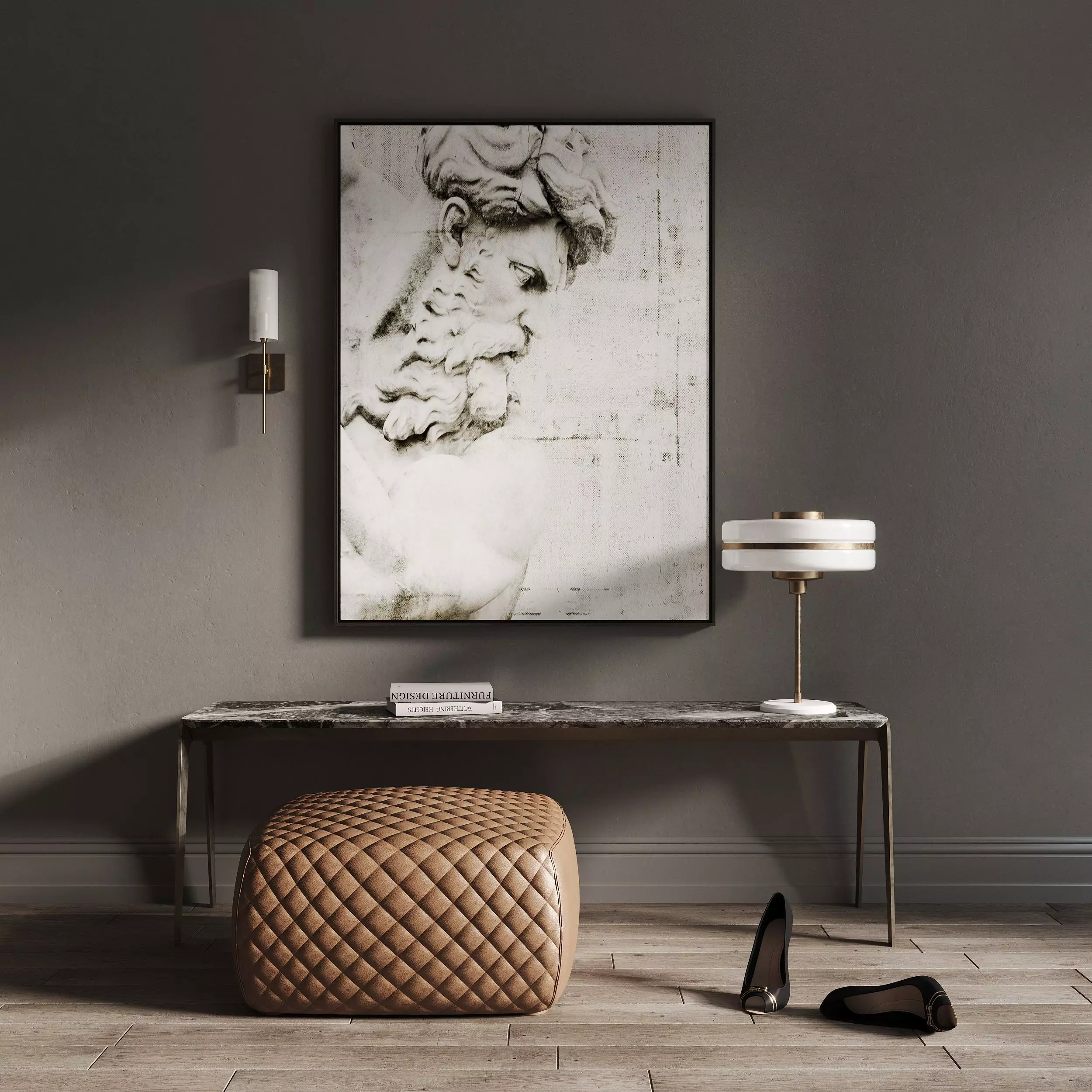 Interior scene Console Table For Entryway 3D model_0