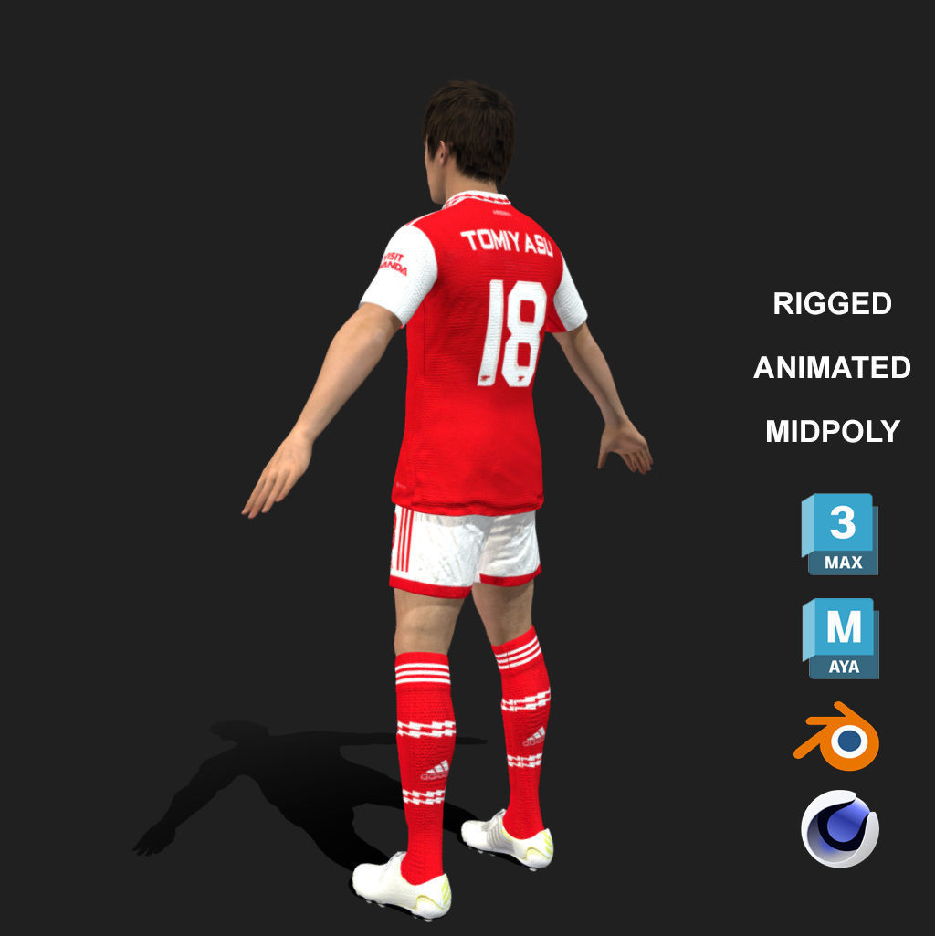 3D Rigged Takehiro Tomiyasu EPL 2023 3D model_6
