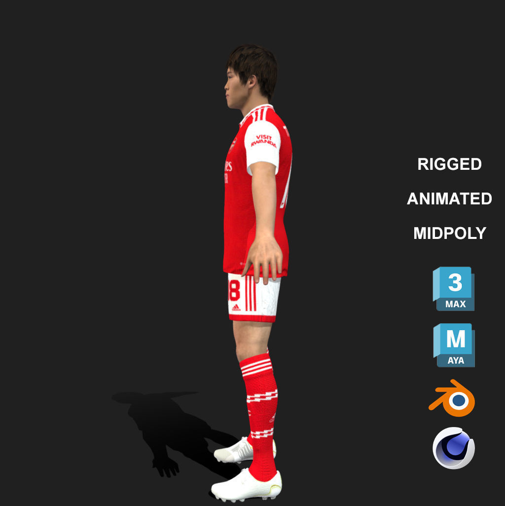 3D Rigged Takehiro Tomiyasu EPL 2023 3D model_7