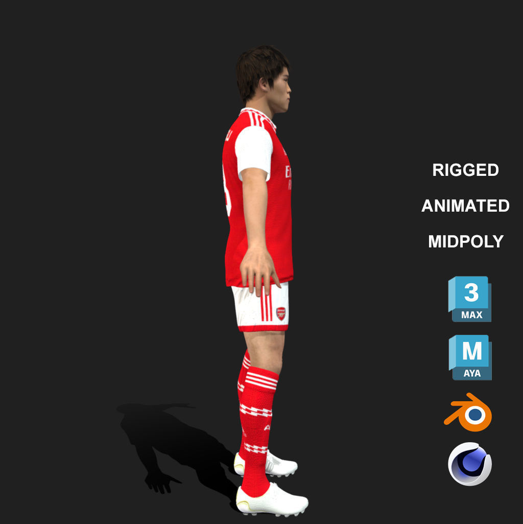 3D Rigged Takehiro Tomiyasu EPL 2023 3D model_3
