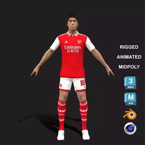 3D Rigged Takehiro Tomiyasu EPL 2023