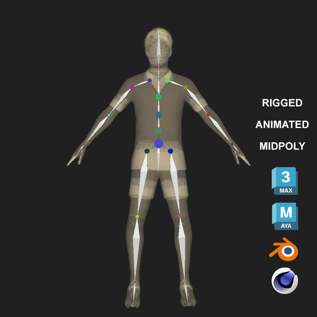 3D Rigged Takehiro Tomiyasu EPL 2023 3D model_9