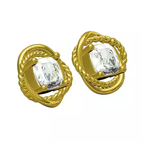 Antique Crossover Infinity Diamond Earring