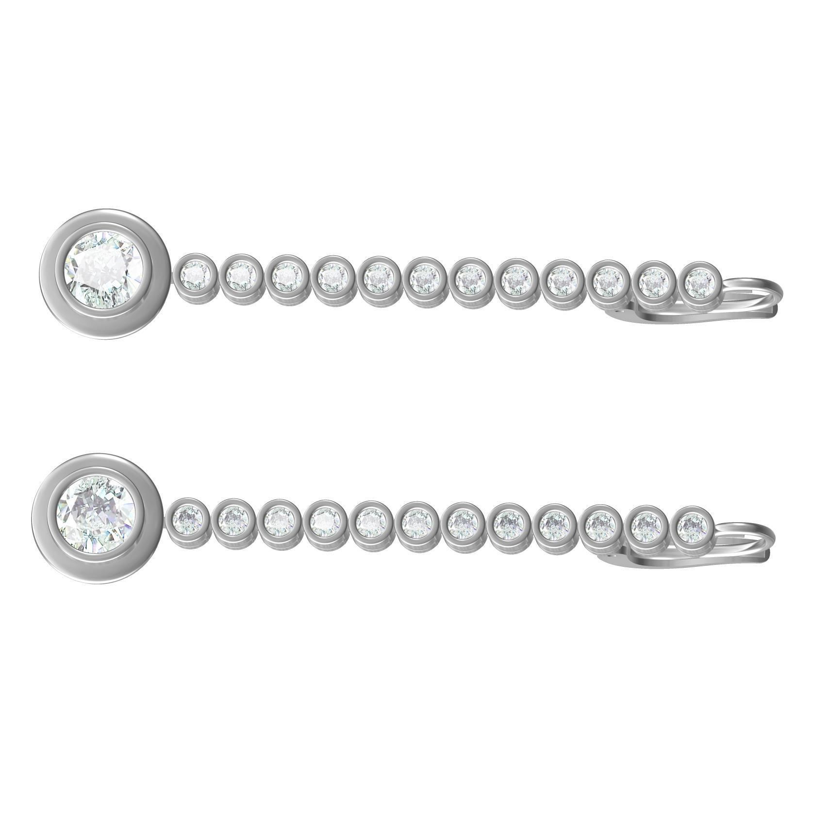 Diamond Bezel Drop Earring 3D print model_8