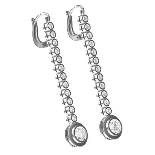 Diamond Bezel Drop Earring
