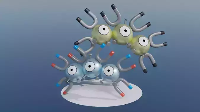 Pokemon Magneton and Shiny Version 3D model