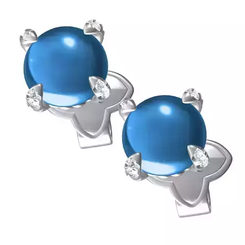 Beautiful Cabochon Micro Prong Set Stud Earring