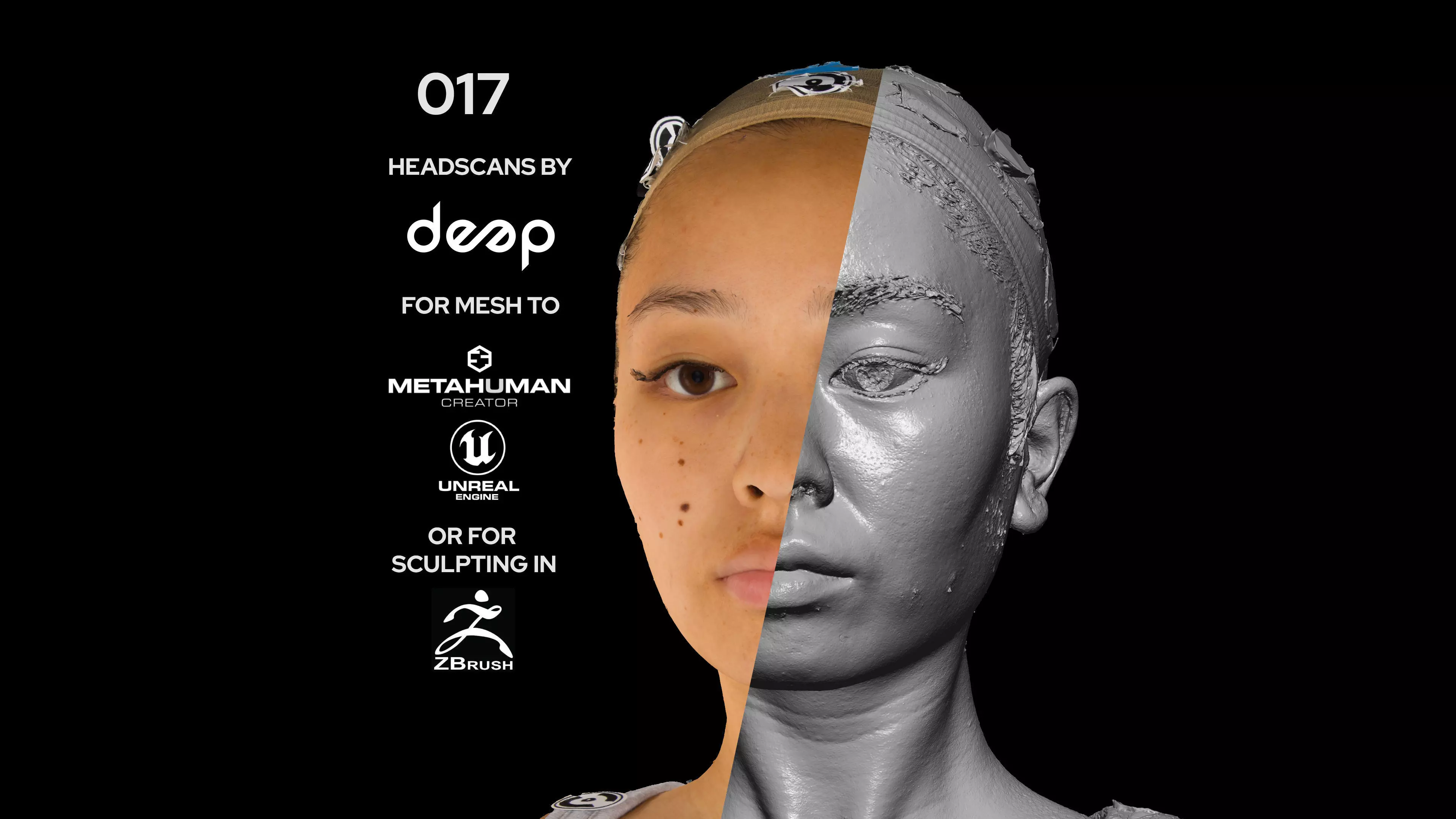 Asian Female 30s head scan 017 3D model