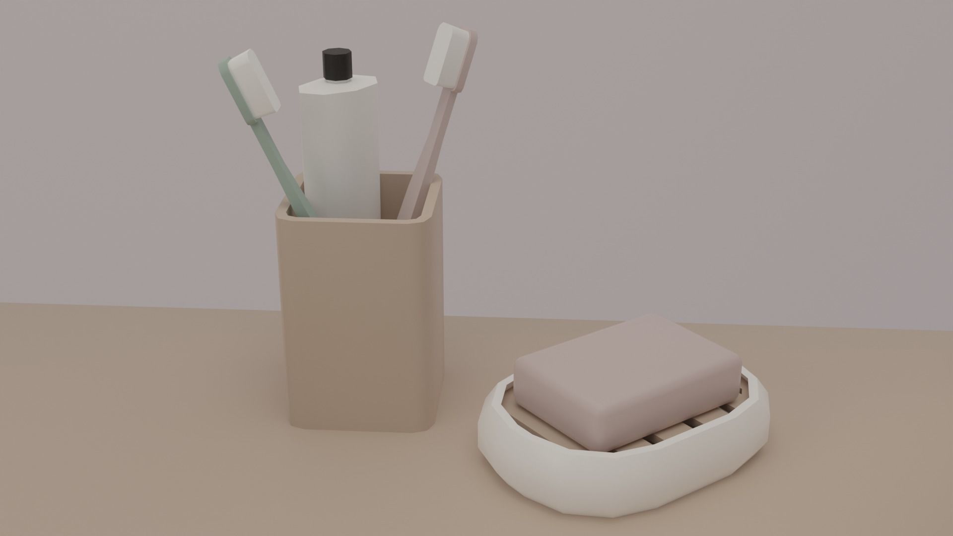 Bathroom Low-poly 3D model_18