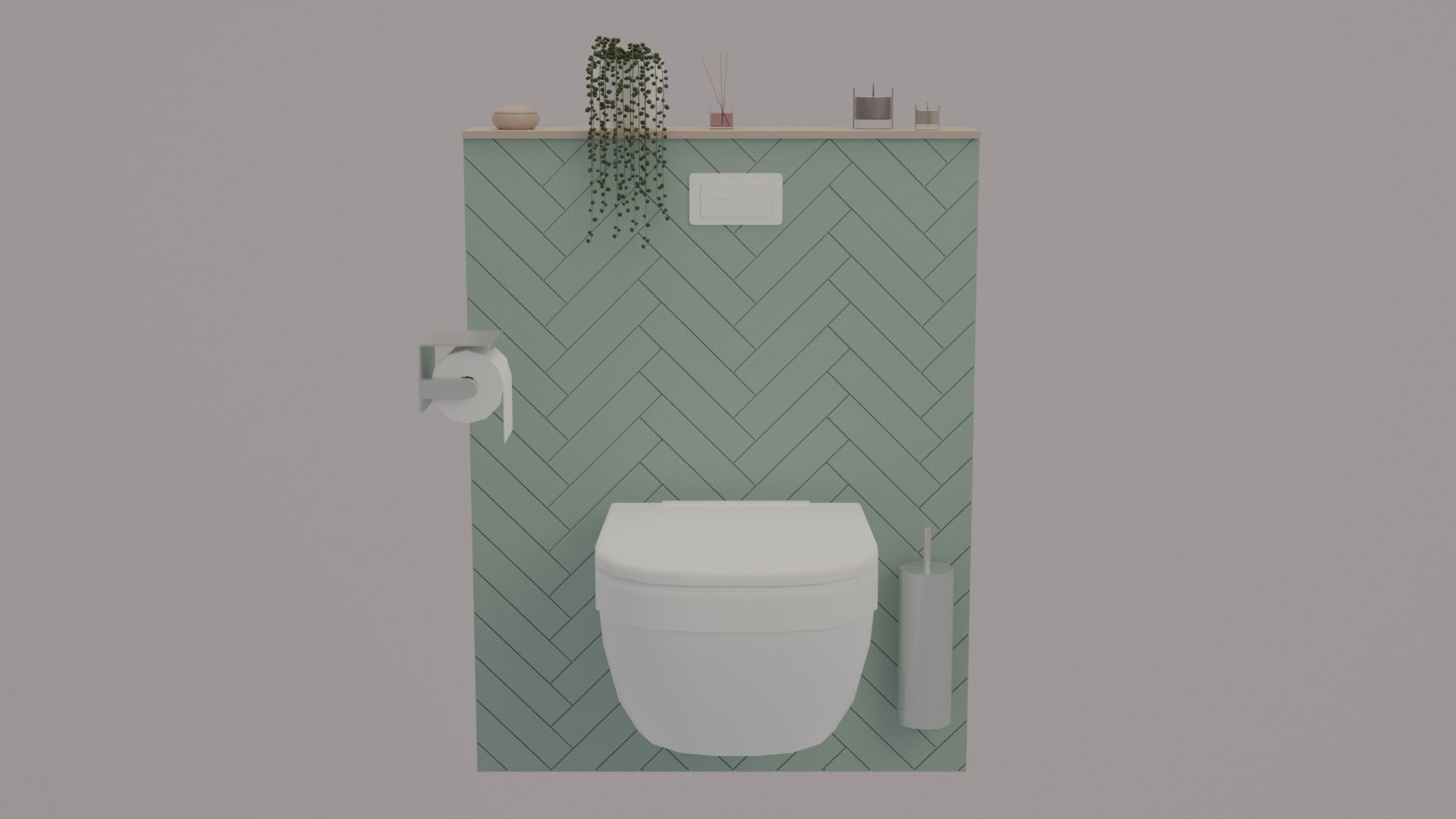 Bathroom Low-poly 3D model_3