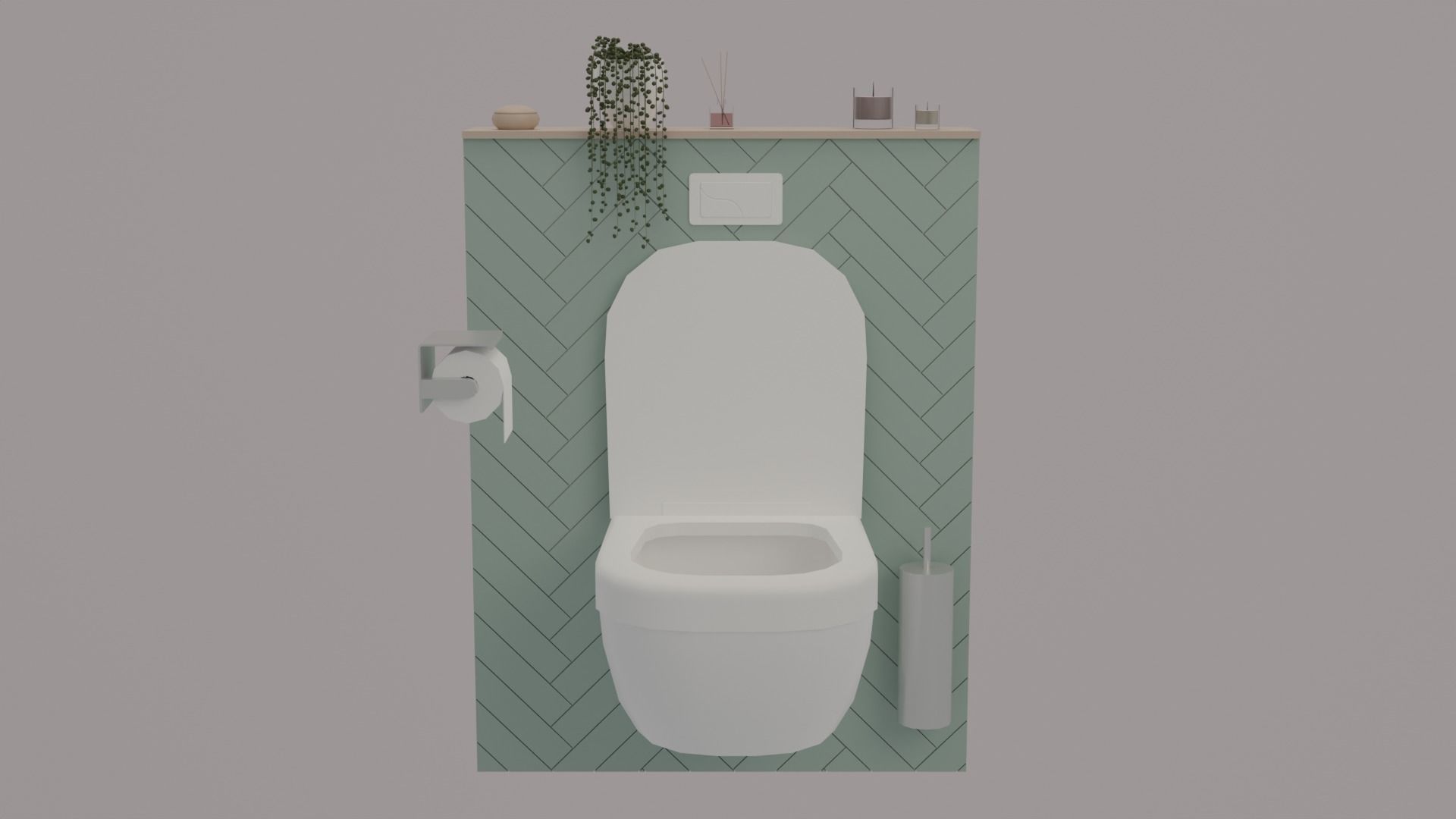 Bathroom Low-poly 3D model_4