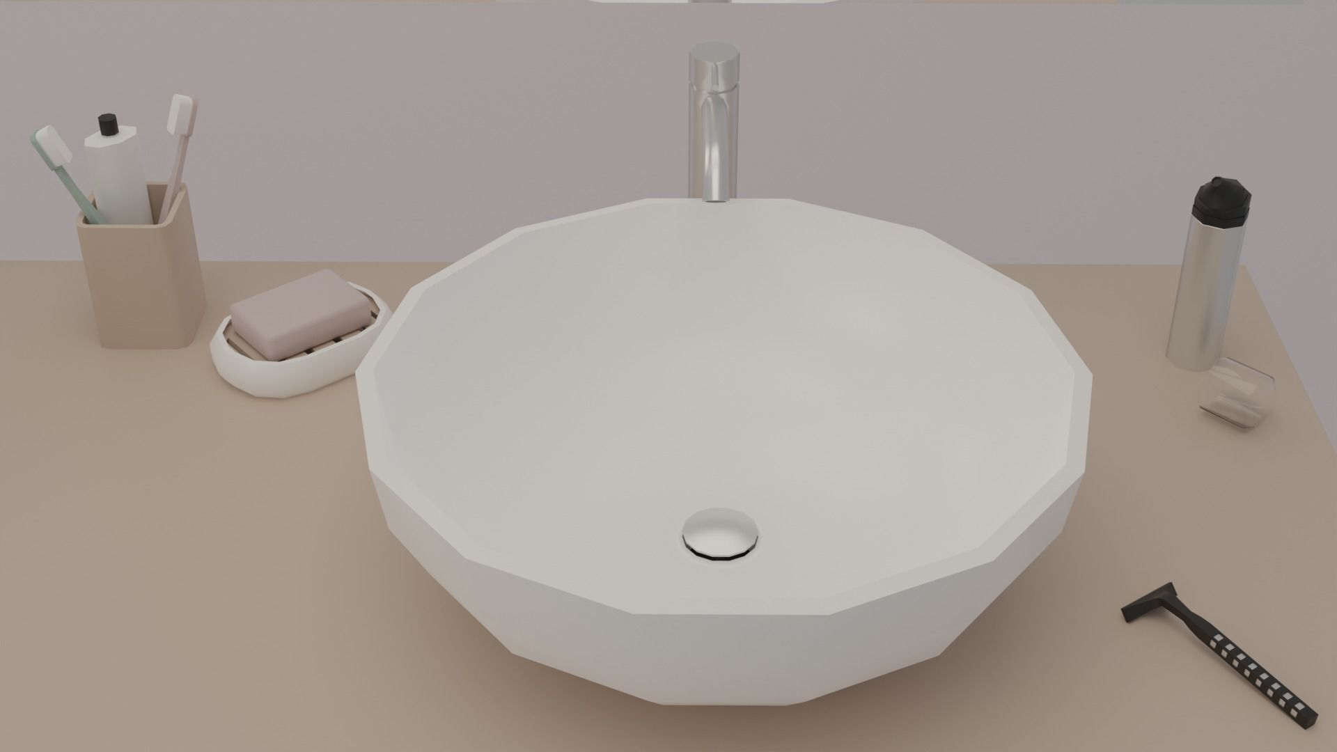Bathroom Low-poly 3D model_23