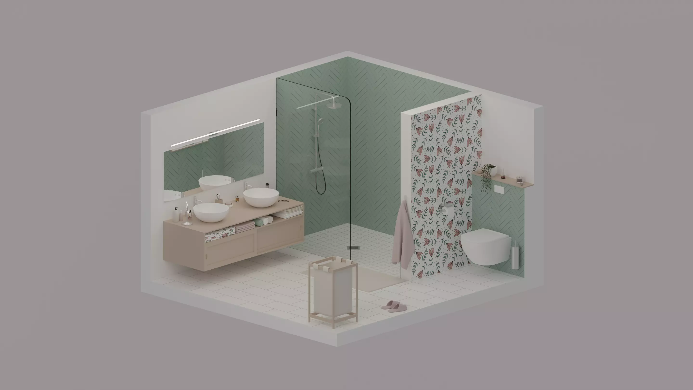 Bathroom Low-poly 3D model_0