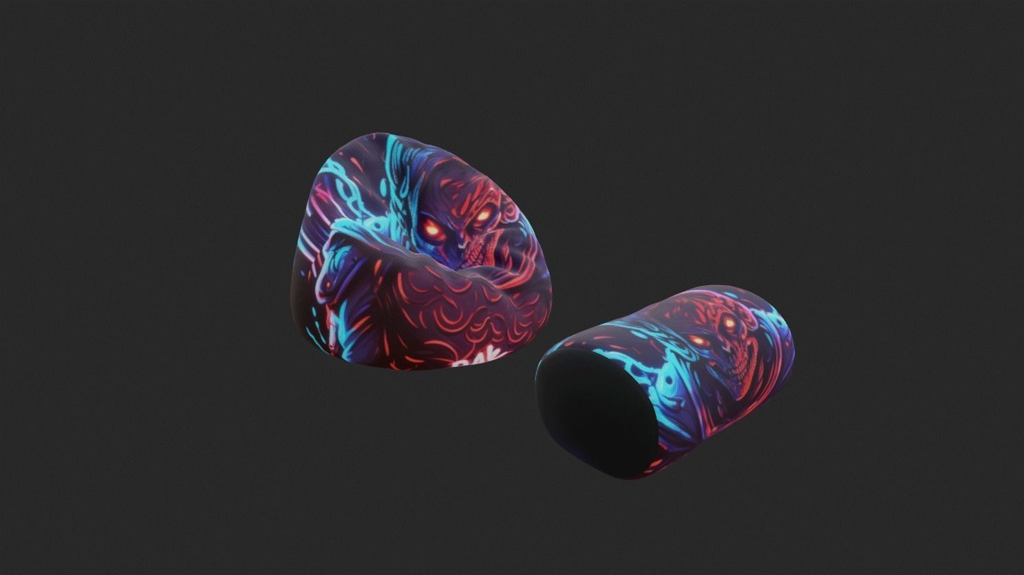 Bean bag chair ottoman pouf  gaming gamer 3d model set 1 Low-poly 3D model_7