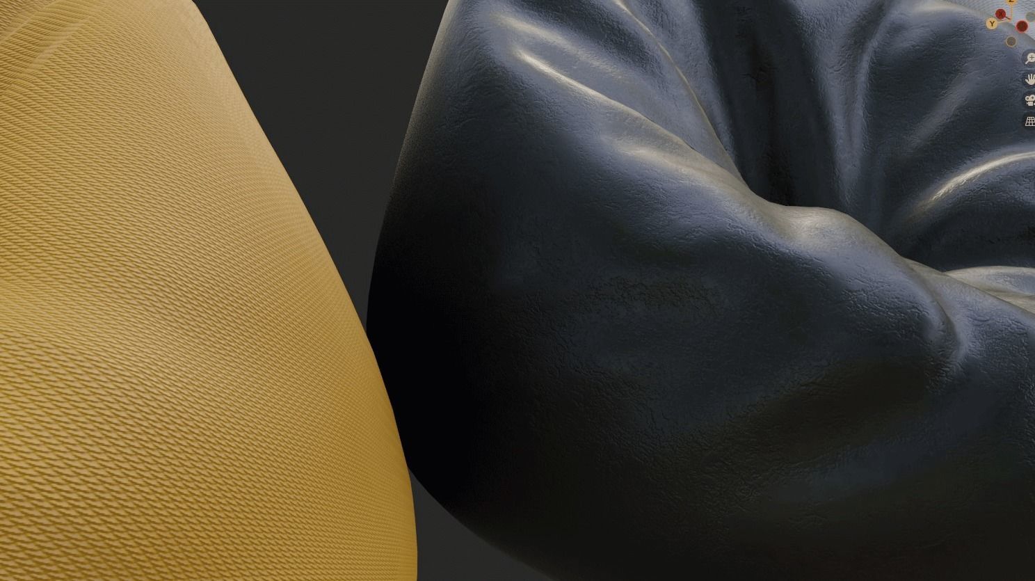 Bean bag chair ottoman pouf  gaming gamer 3d model set 1 Low-poly 3D model_9