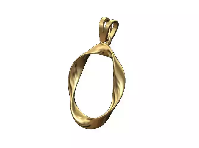 Double Twisted hoop pendant with bail