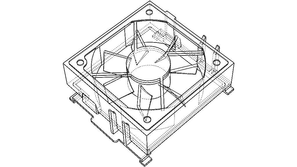 95x95 mm CPU Cooling Fan 3D model_2
