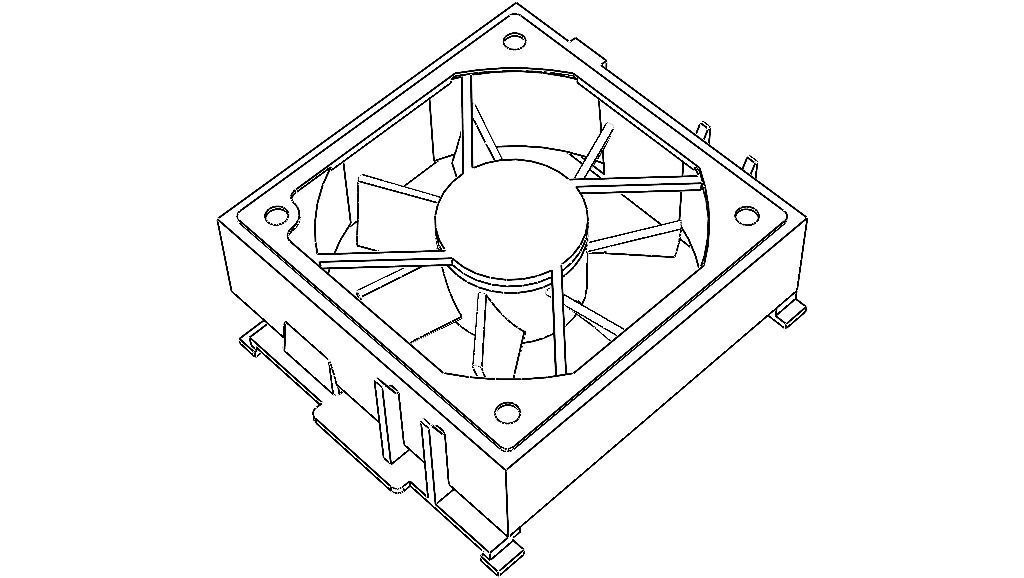 95x95 mm CPU Cooling Fan 3D model_1