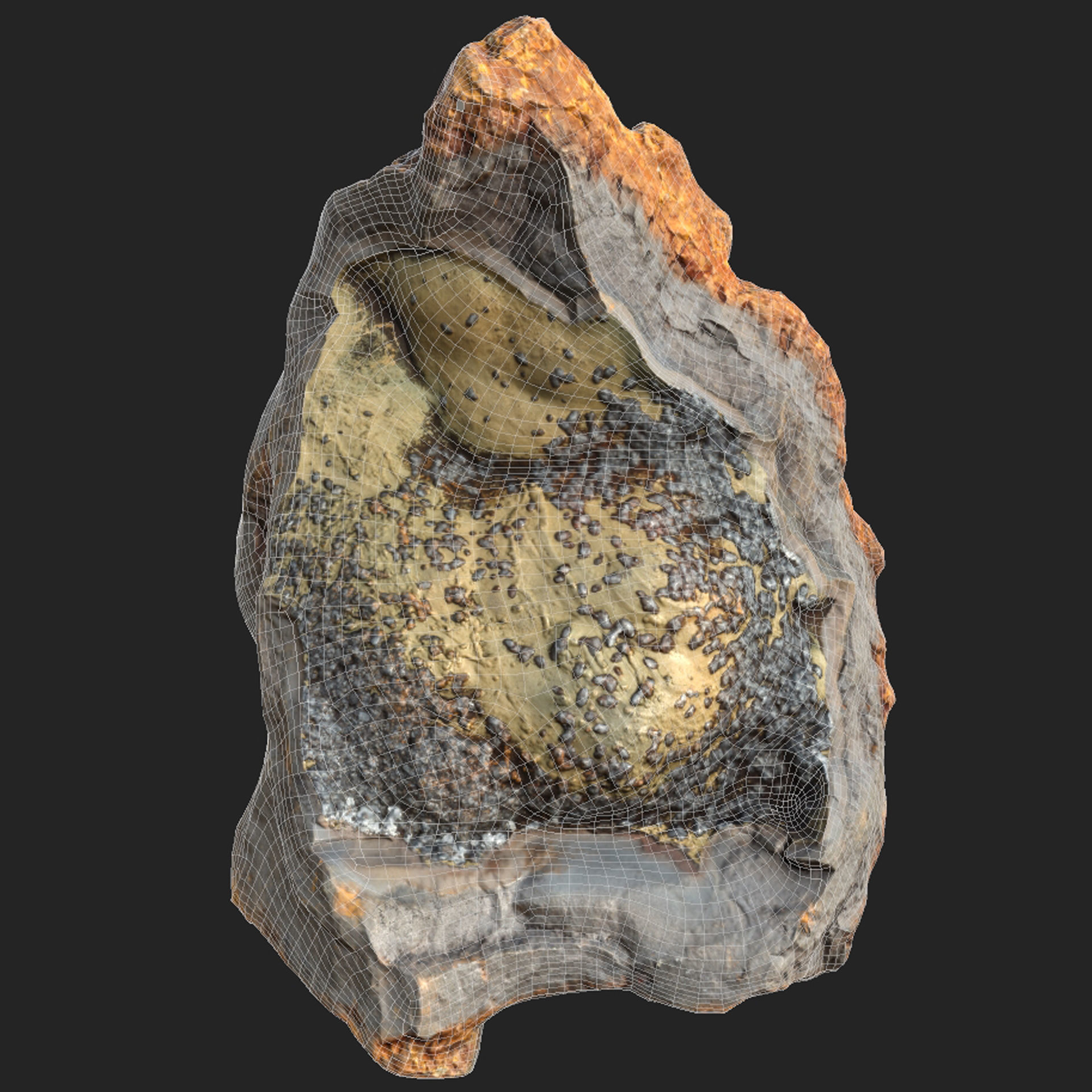 Hematite-Limatite Secretion Low-poly 3D model_7