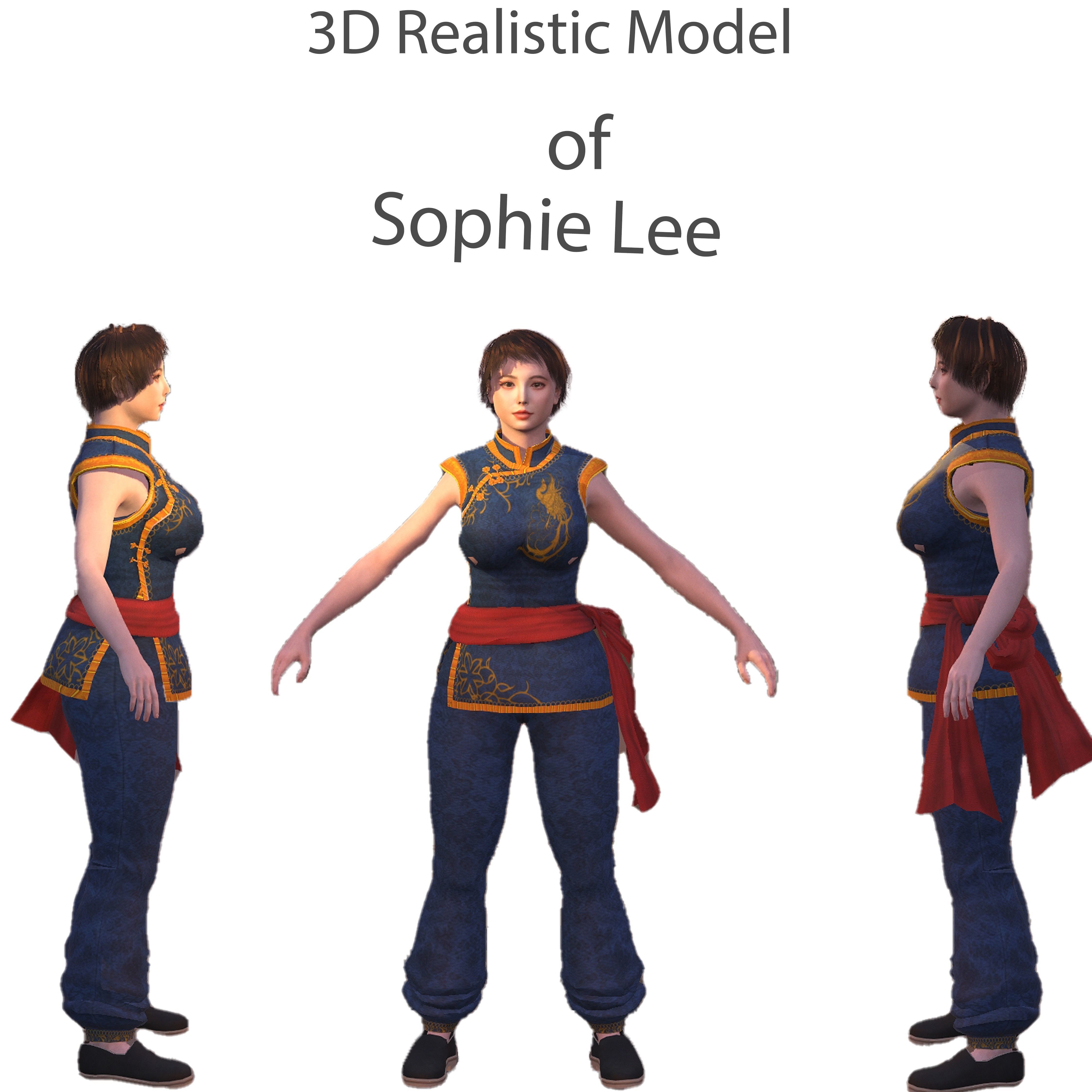 Sophie Lee  Low-poly 3D model_12