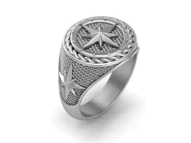 Compass Mens Ring Printable