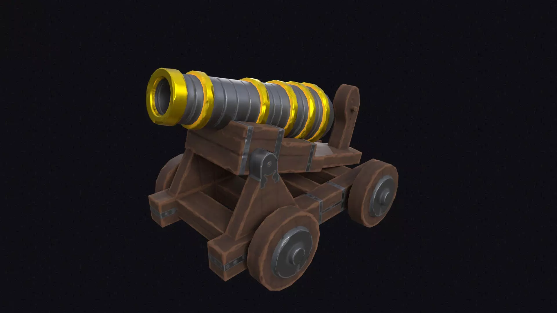 Gameready Stylized Cannon Low-poly 3D model