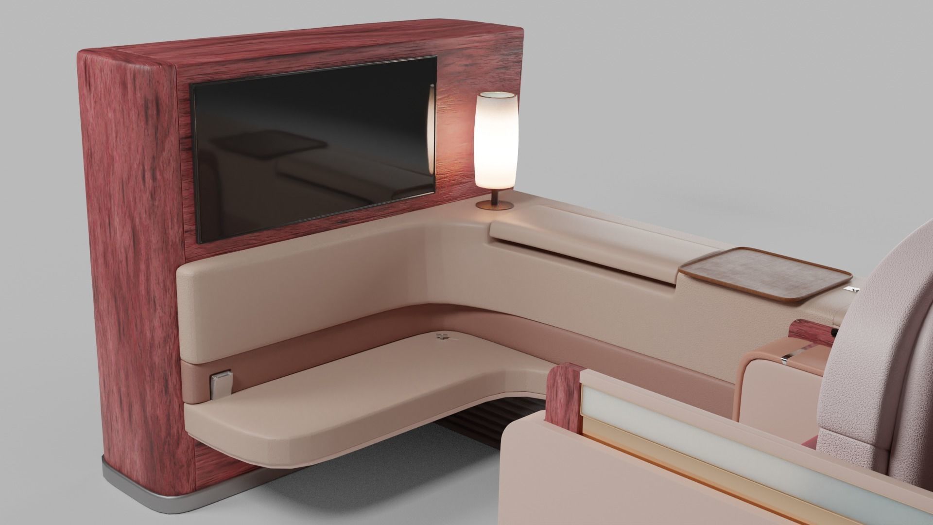 Luxury plane seat Low-poly 3D model_2