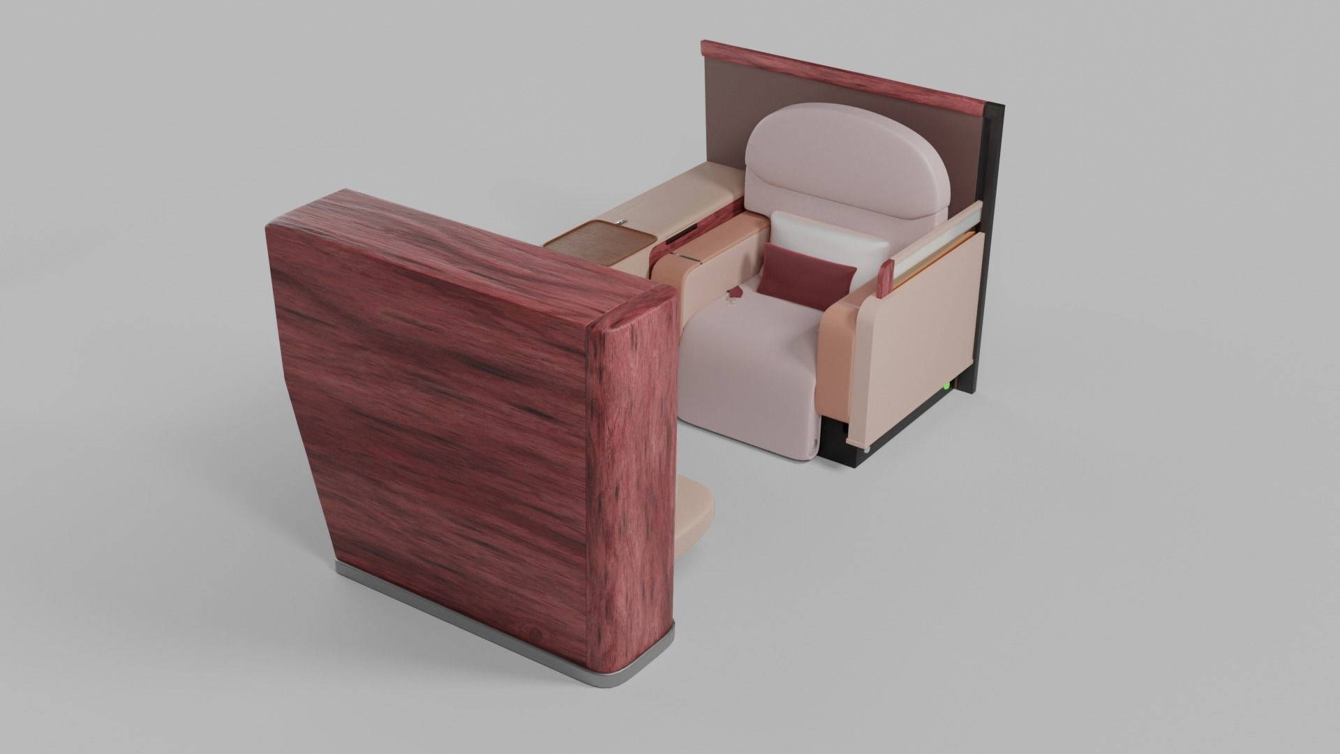 Luxury plane seat Low-poly 3D model_12