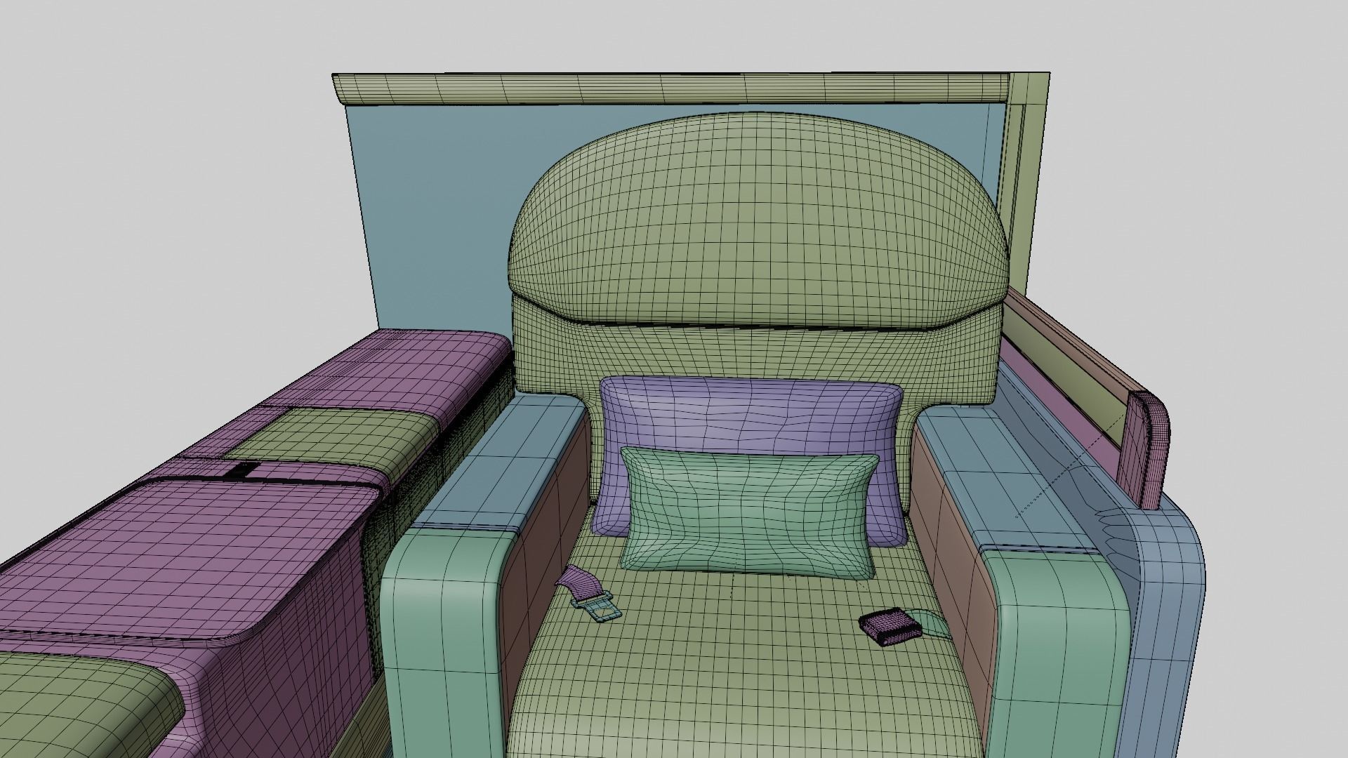 Luxury plane seat Low-poly 3D model_8