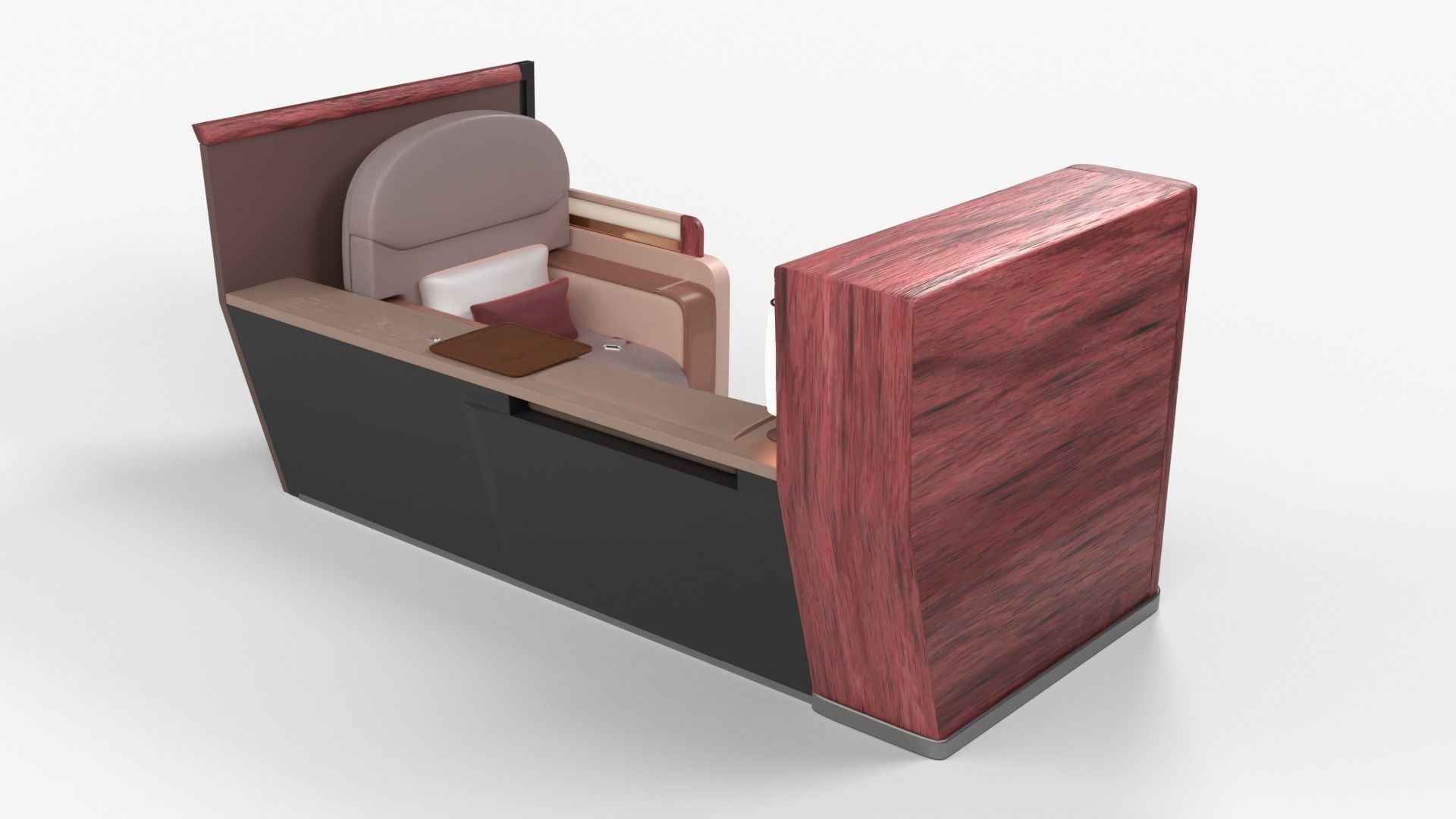 Luxury plane seat Low-poly 3D model_13