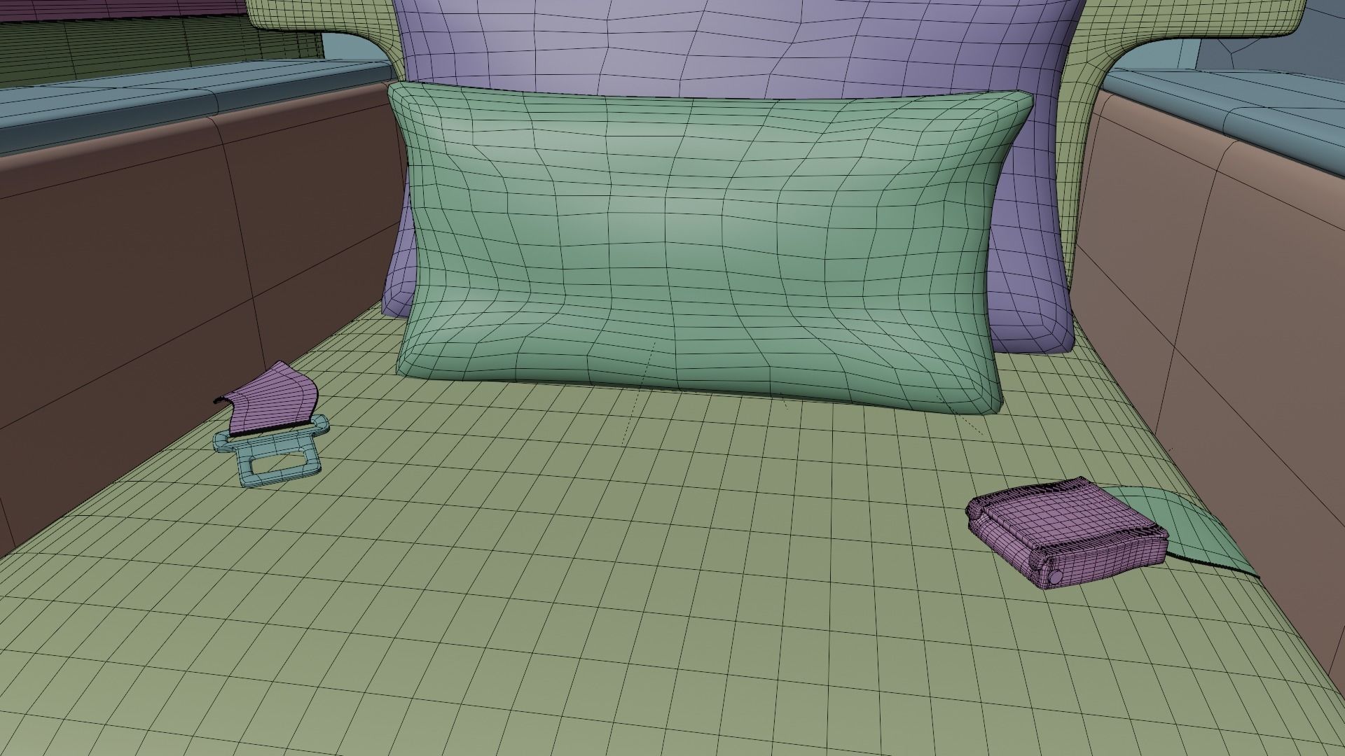 Luxury plane seat Low-poly 3D model_10