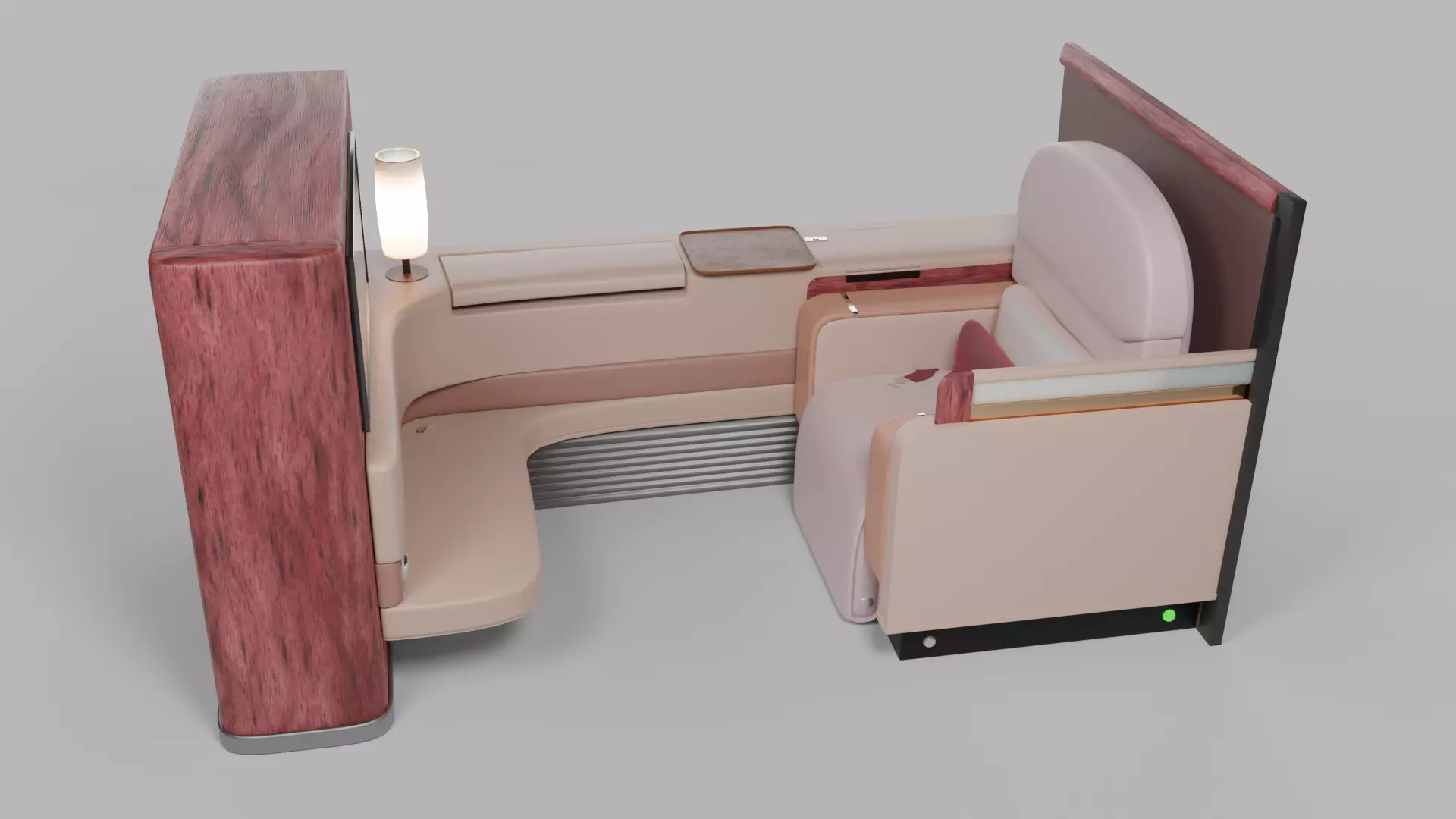 Luxury plane seat Low-poly 3D model_0
