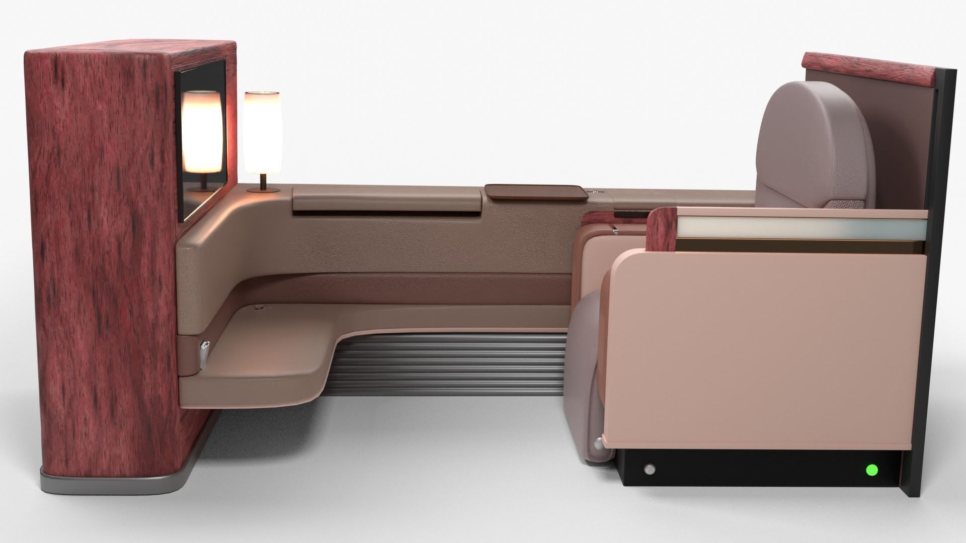 Luxury plane seat Low-poly 3D model_17