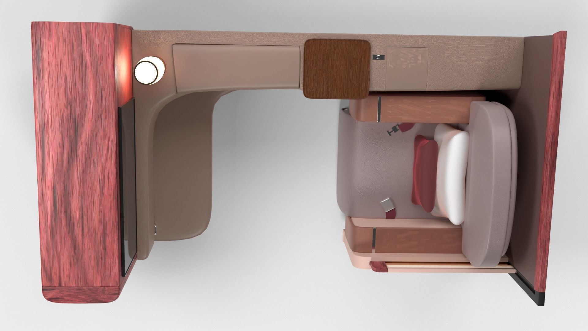 Luxury plane seat Low-poly 3D model_16