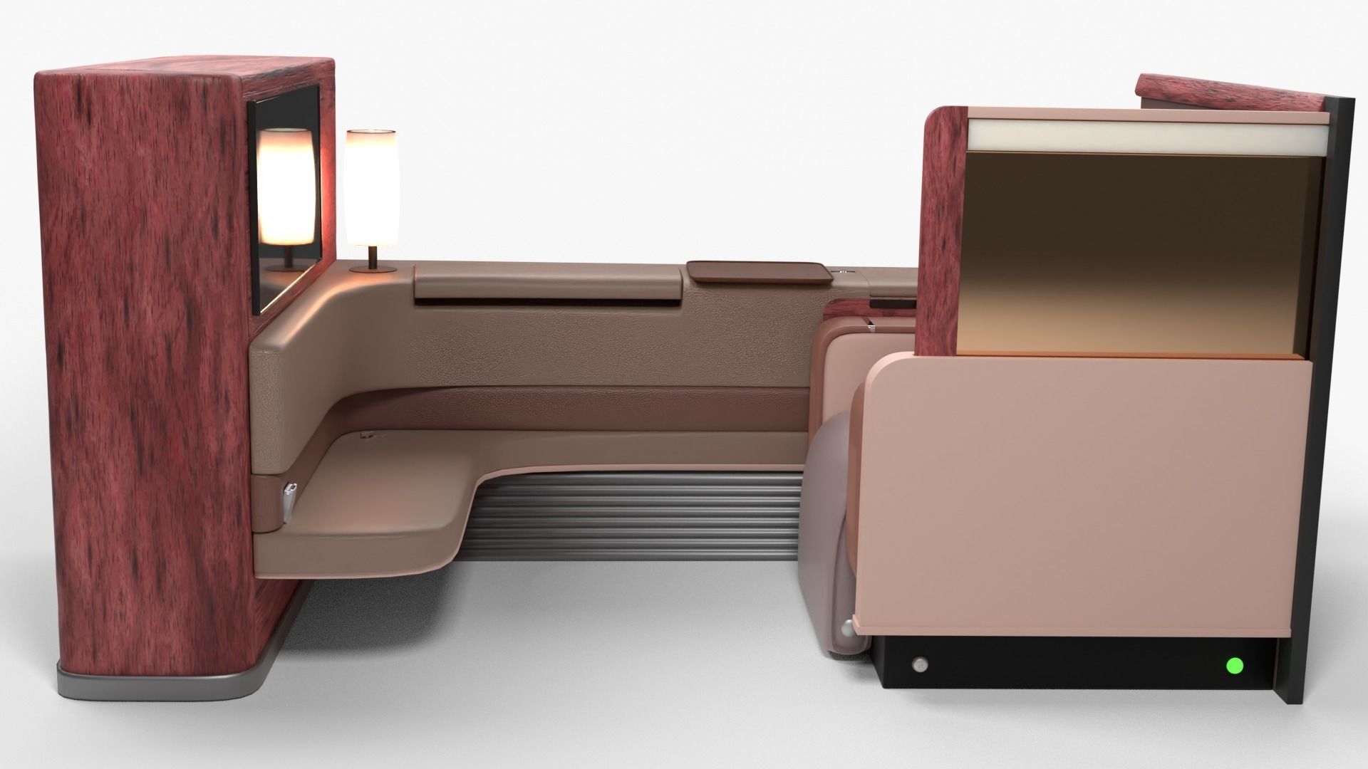 Luxury plane seat Low-poly 3D model_15