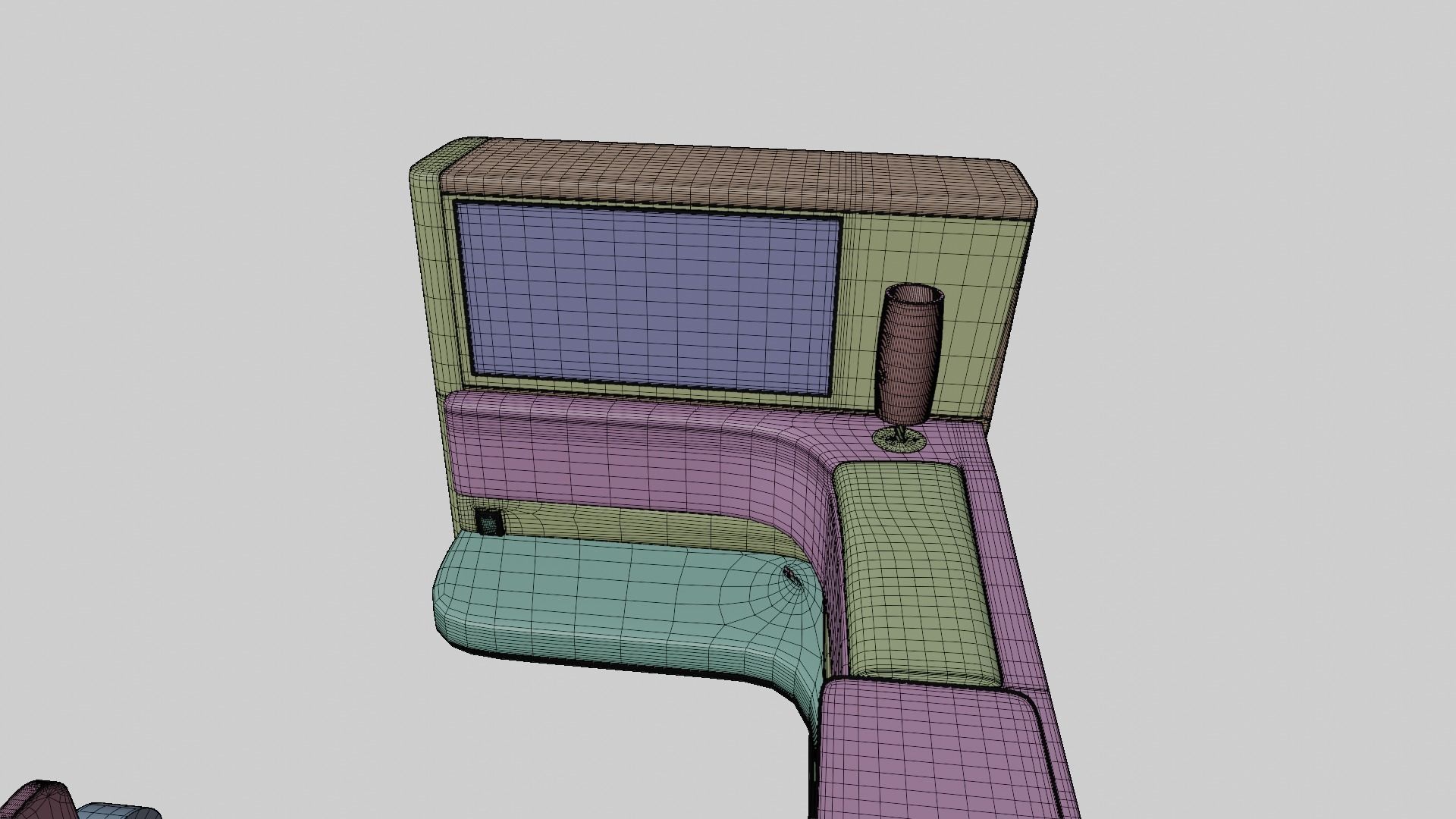 Luxury plane seat Low-poly 3D model_9