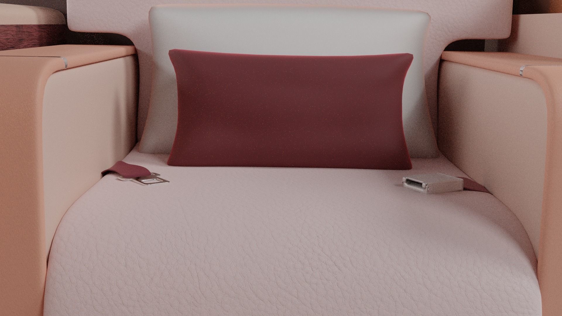 Luxury plane seat Low-poly 3D model_3