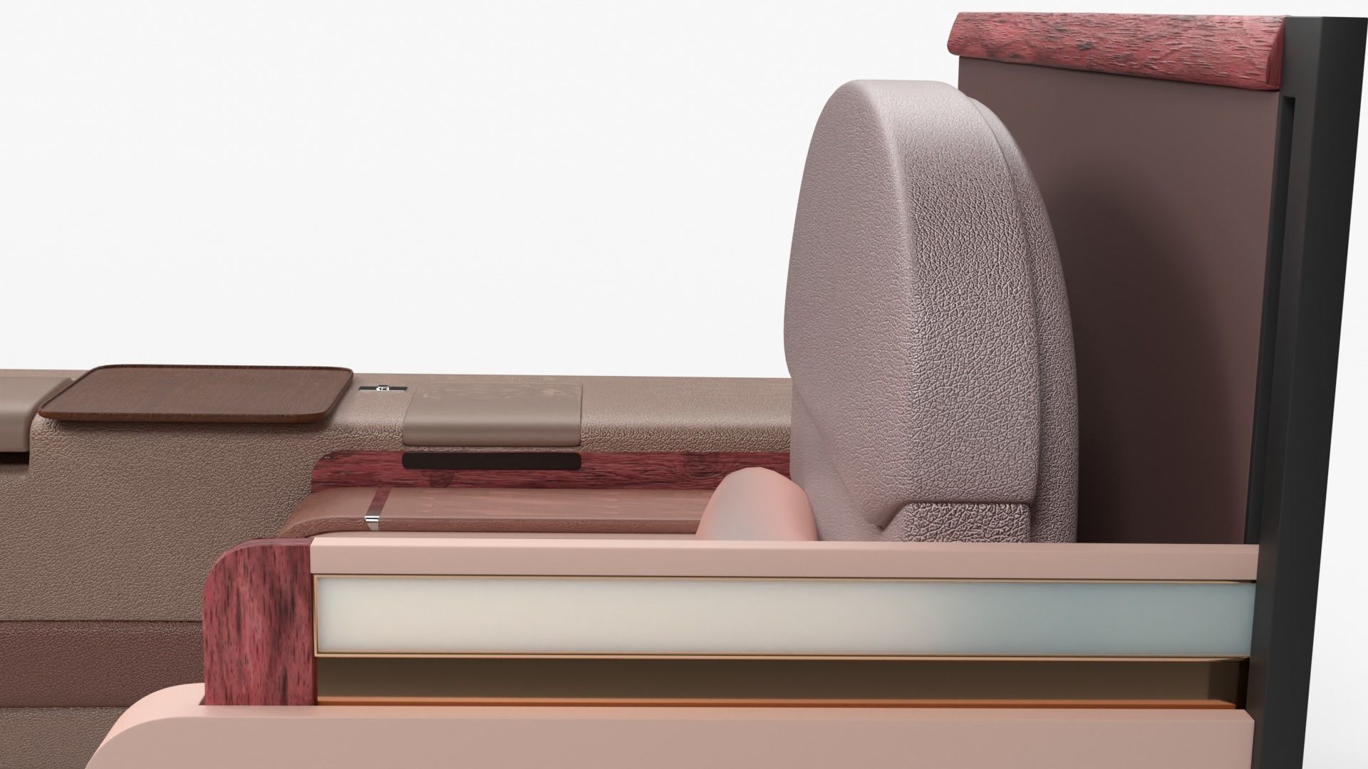 Luxury plane seat Low-poly 3D model_18