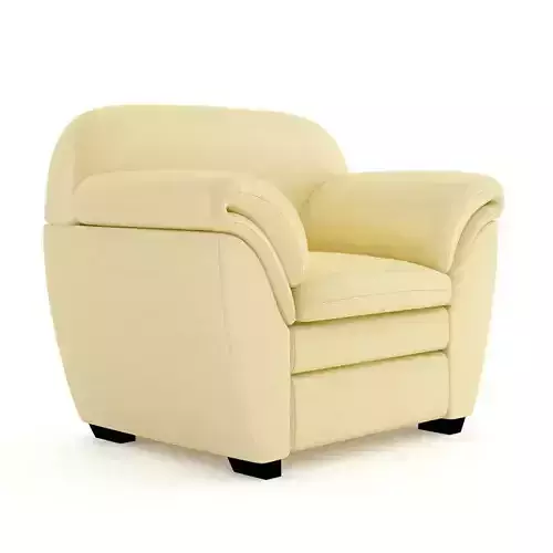 Cream Leather Armchair