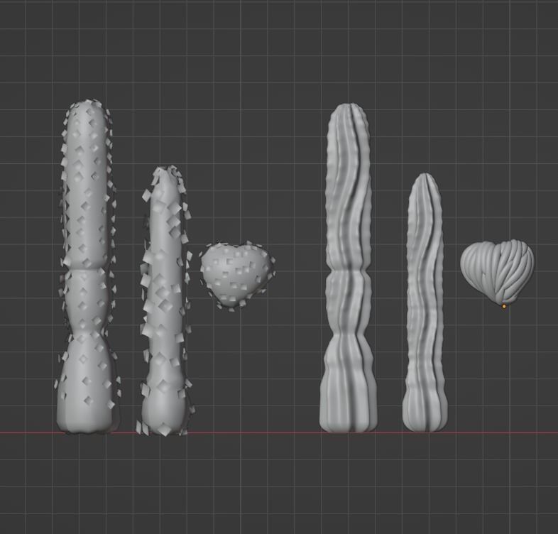 Procedural Cactus PBr Low-poly 3D model_5