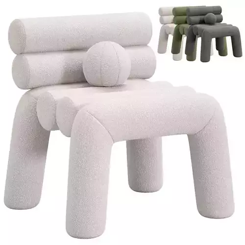 Beige Velvet Accent Chair by Homary