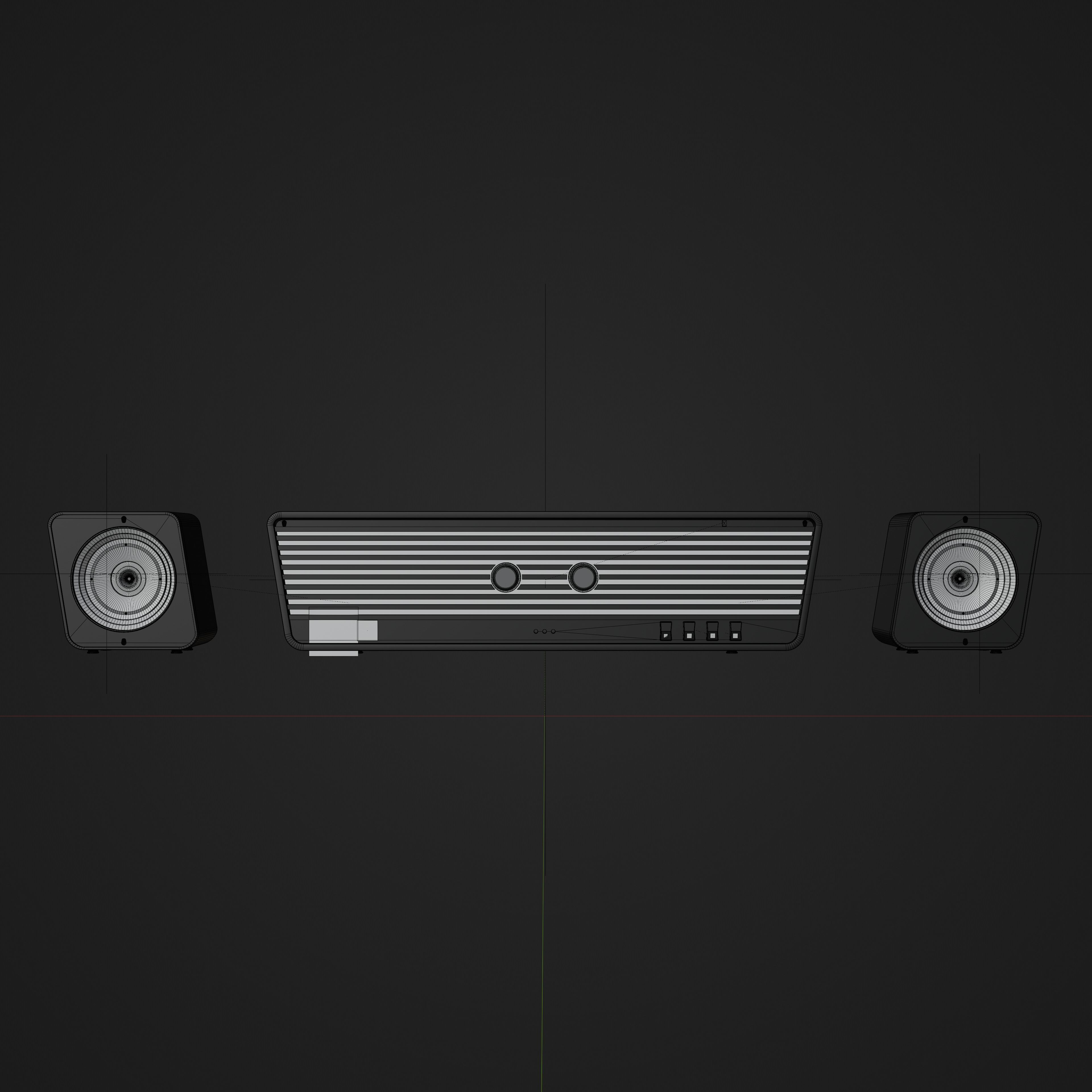 Audio System retro 3D model_6