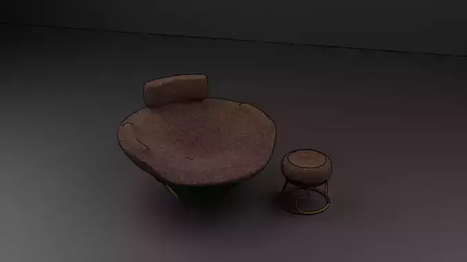 armchair and ottoman