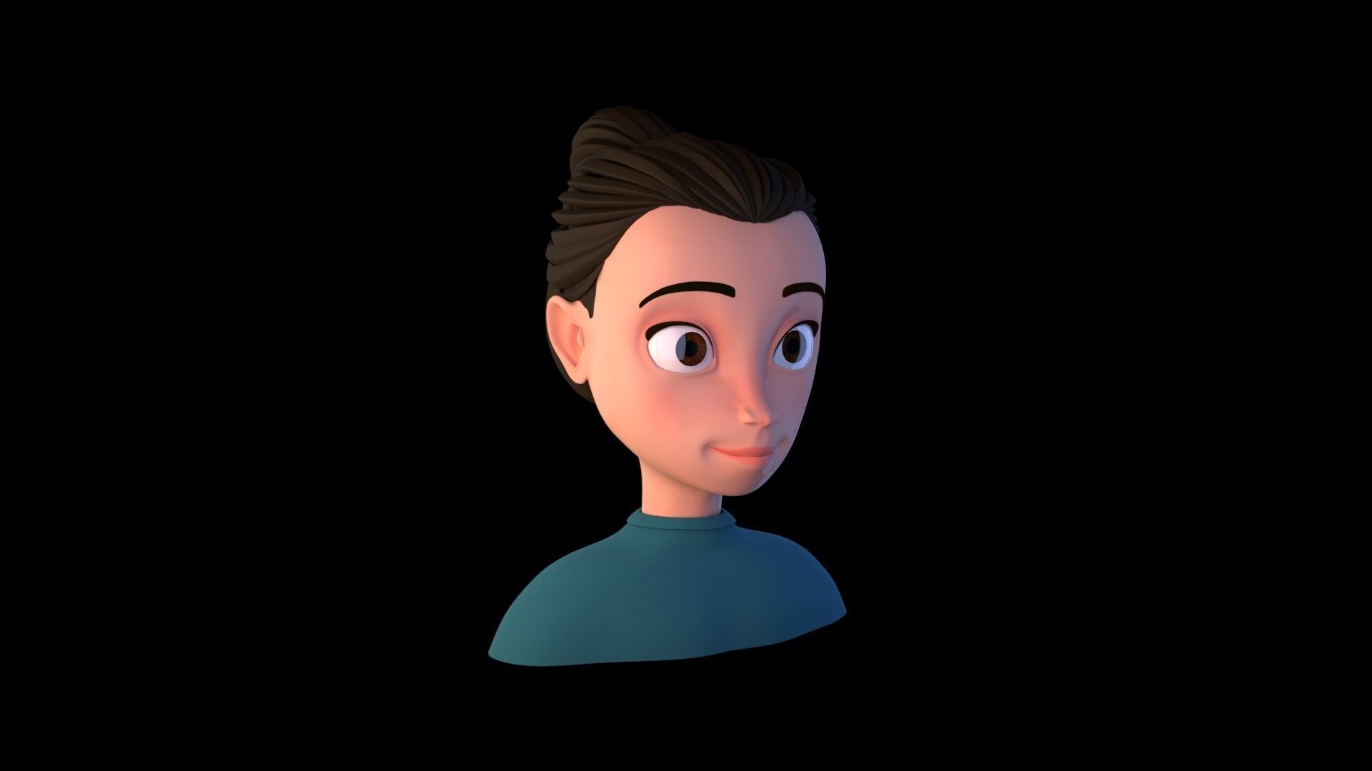 3D character head model 3D model_1