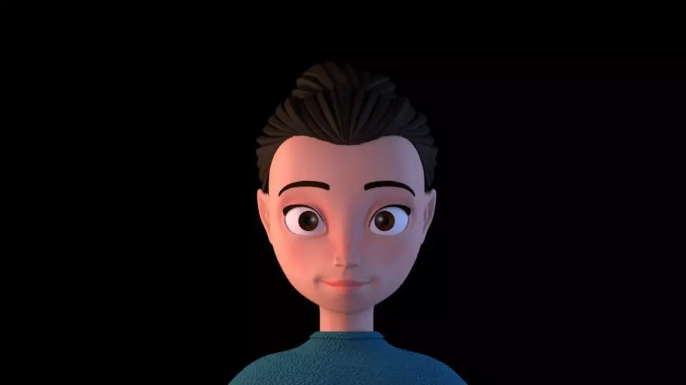 3D character head model 3D model_0