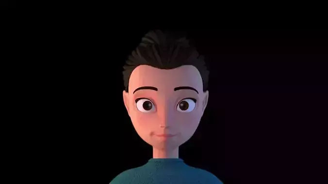 3D character head model